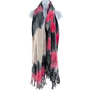Nordstrom Pink Tie Dye Fringe Scarf